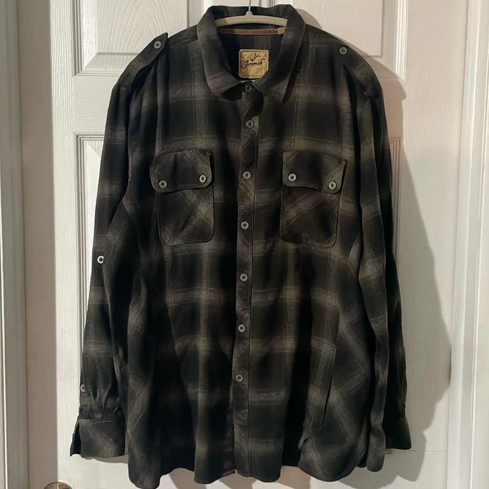 Jeremiah American Legacy Brown Flannel Button-Up Shirt XXL